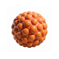 Glossy Orange Spherical Object with Raised Circular Patterns for Design and Abstract Concept png