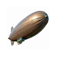 Vintage Copper Airship Isolated with Detailed Design and Transparent Background for Retro Concepts png