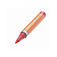 Orange And Red Highlighter Marker Pen With Metallic Accents And Transparent Tip Design For Stationery Use png