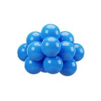 Abstract Blue Sphere Cluster Digital Art Modern Design Background 3D Shiny Image Cloud Glossy png