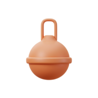 Peach Colored 3D Rendered Buoy Floating Object Design Element art icon model round shape orange png