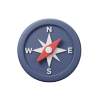 Modern 3D Compass Icon Navigation Guide Direction Pointer map east west arrow north south travel png