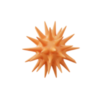 Abstract Orange Spiky Sphere 3D Render Digital Art Background Illustration virus model image style png