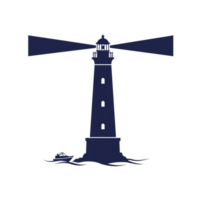 Dark Night Lighthouse Beacon Guiding Boat Safe Navigation Ocean sea ship hope blue guide tower water png