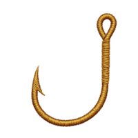 Golden Rope Hook Isolated Black Background Design Element art wire curve twine shiny metal thread png