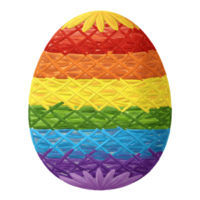 Rainbow Easter Egg Artistic Design Colorful Painted Floral Pattern Happy Image Spring Bright Joyful png