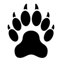Simple Black Line Drawing of a Dog Paw Print Graphic Pet Art Foot Icon Track White Image Animal png
