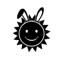 Happy Easter Bunny Sun Design Cute Smiling Face Illustration joy art icon smile sweet image white png