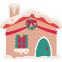 christmas house with snow design png