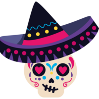 dia de los muertos skull character png