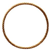 Golden Rope Circle Frame on Black Background Elegant Design Element png