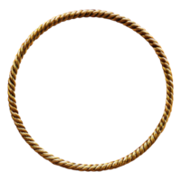 Golden Rope Circle Frame Design Element on Black Background, Luxury and Elegant Decorative Border, Circular Twisted Cord Ornament, Texture for Branding, Vintage Style, Gold Braid, Rope Graphic png