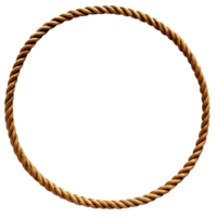 Golden Rope Circle Frame on Black Background A Decorative Element for Design Projects png