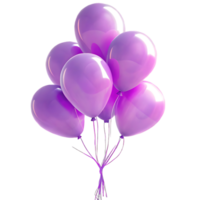 A Bunch of Shiny Purple Balloons Floating Against a Black Background png
