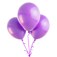 Three Purple Balloons Floating Against a Black Background A delightful of celebration png