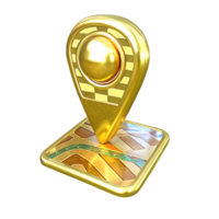 A Luxurious Golden Map Pointer Location Marker Icon Design png