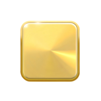 Shiny Golden Square Button App Icon Design Element png