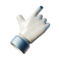 A 3D Render of a White Glove Hand Pointing Upwards in a Gesture of Direction or Guidance png