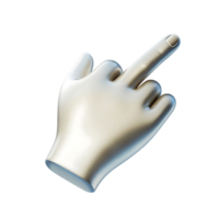 A 3D Render of a Metallic Hand Giving the Middle Finger Gesture png