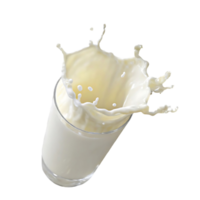 Milk Splashing into a Glass on Black Background A Refreshing Creamy Drink png