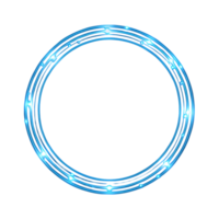 Abstract Blue Glowing Circular Frame with Light Effects on Black Background png