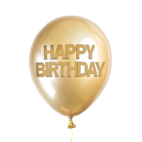 Golden Balloon with Happy Birthday Message for a Festive Celebration png