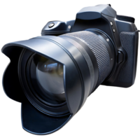 Professional DSLR Camera with Large Lens and Hood, HighResolution Photography Equipment, Advanced Imaging Technology png
