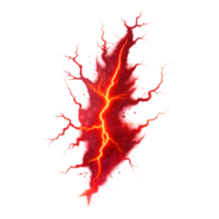 Fiery Red Lightning Strike Abstract Art on Black Background png