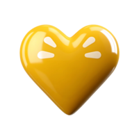 A Shiny Yellow Heart with White Rays of Happiness png