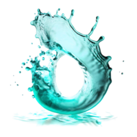 Stunning Aqua Water Splash Forming a Ring on Black Background png