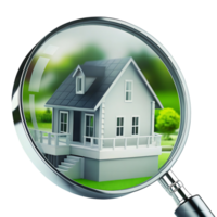 A house under a magnifying glass png