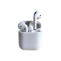 Wireless Earbuds in Charging Case Against a transparent Background png