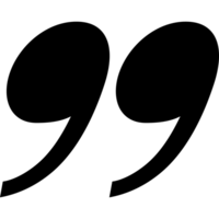 Quotation symbol black color flat style for design project, website png