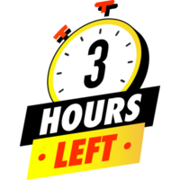 Countdown 3 hours left sticker color style png