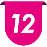 Bullet point number 12 list marker colorful style png