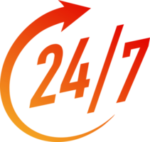 24 hours open sign color gradient style png