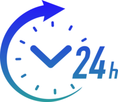 24 hours timer symbol gradient style isolated png