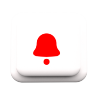 Notification red bell icon on a white button png