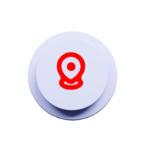 Red and white button with a red Location icon on it png