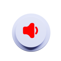 Red and white button with a sound icon png