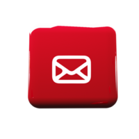 Email icon on red square button png