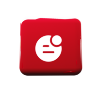 Red square button with a white circle on it png