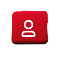 User person icon on red shape png