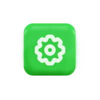 Setting icon on green button png