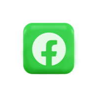 Facebook logo on green button png