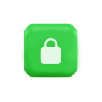 A green square button with a lock icon png
