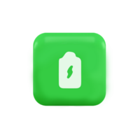 A green button with a lightning bolt on it png