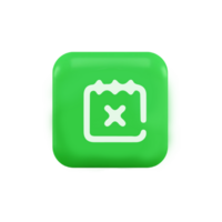 A green button with an x on it png