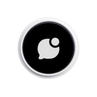Black and white button with a white chat icon circle png