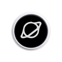 A black and white button with a white circle on it png